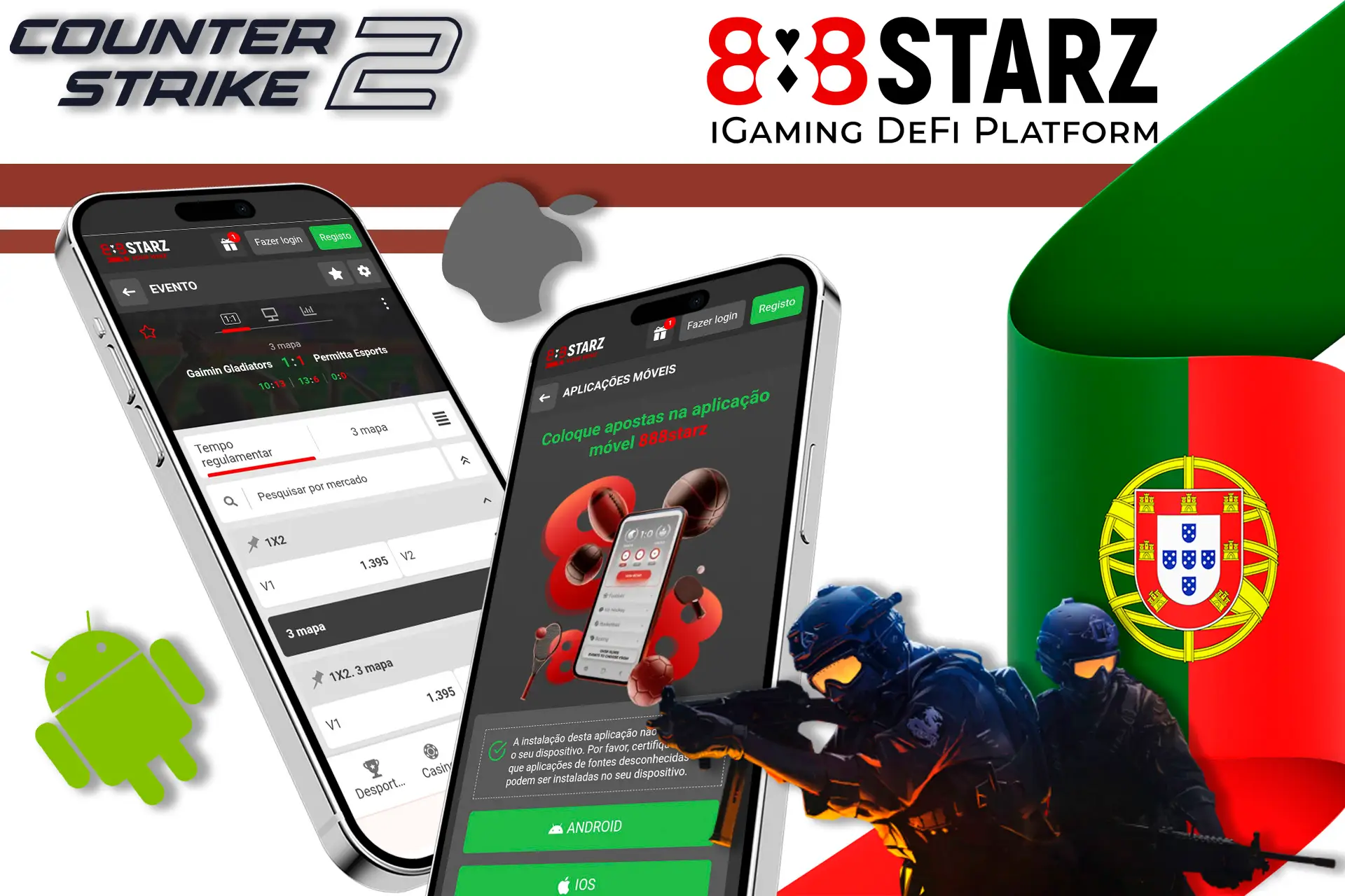 Jogue Counter-Strike 2 com o aplicativo móvel 888Starz