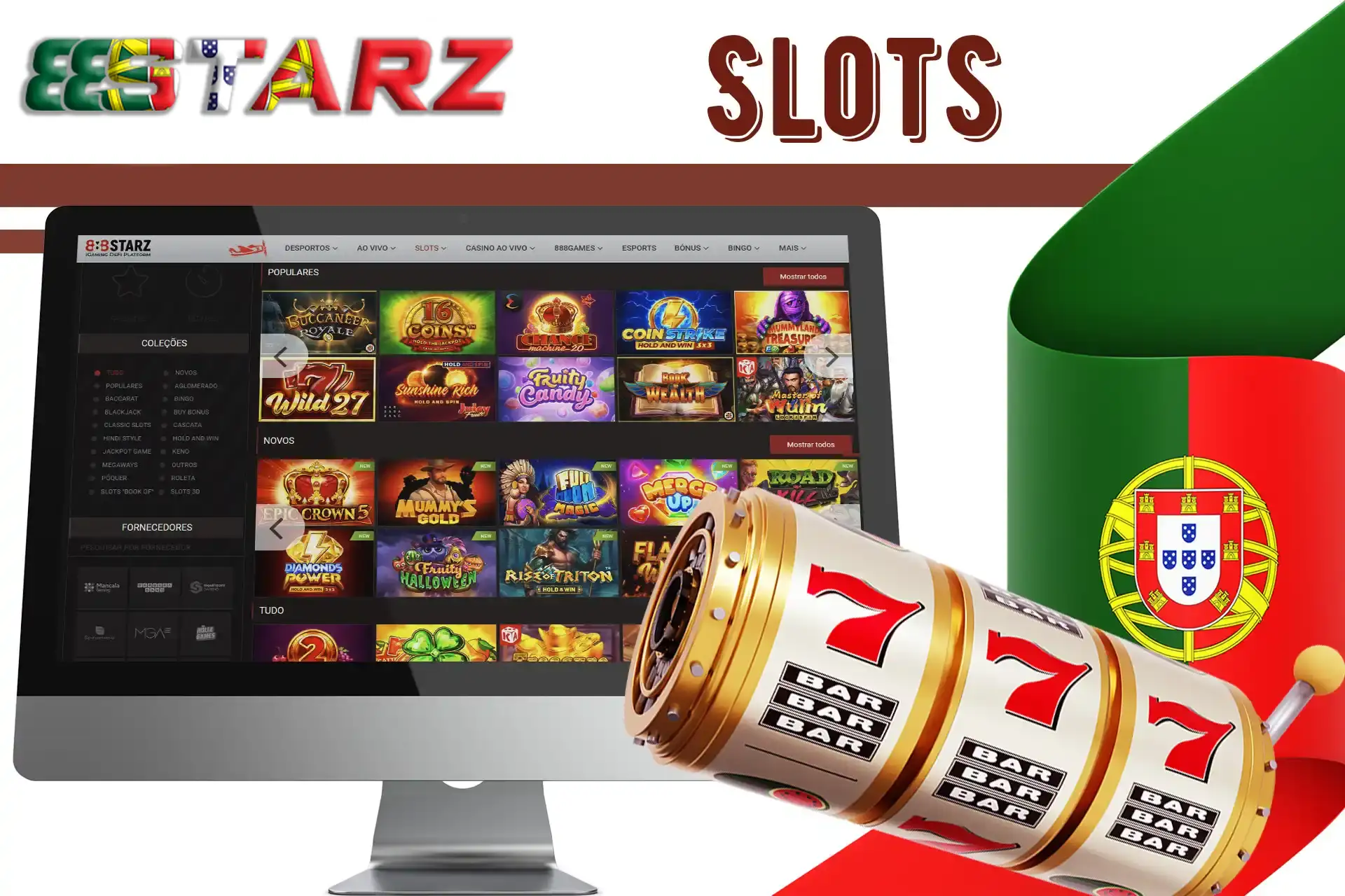 Várias opções de slots